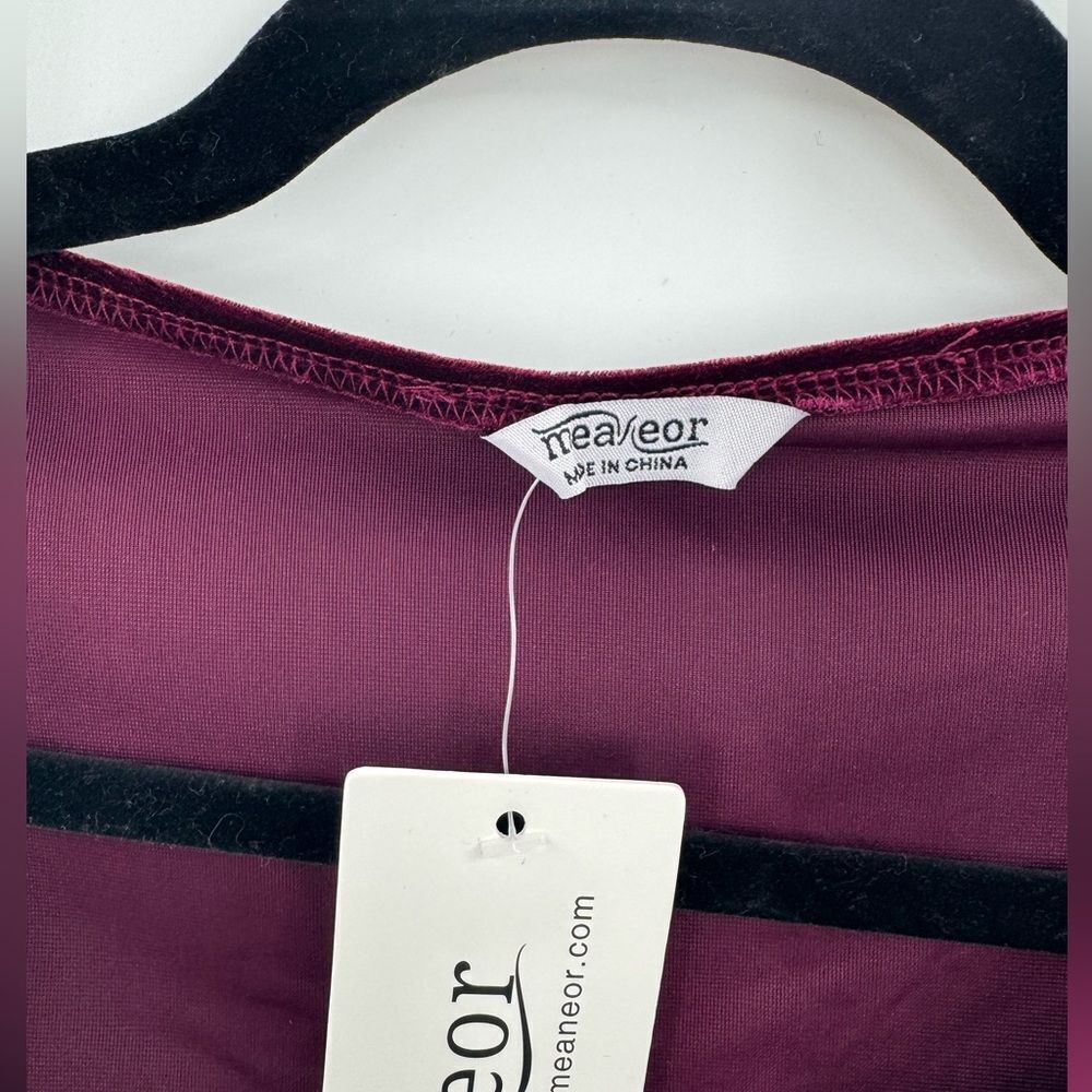 3For$20 Meaneor Velvet Burgundy Sleeveless size Large - Picture 2 of 5
